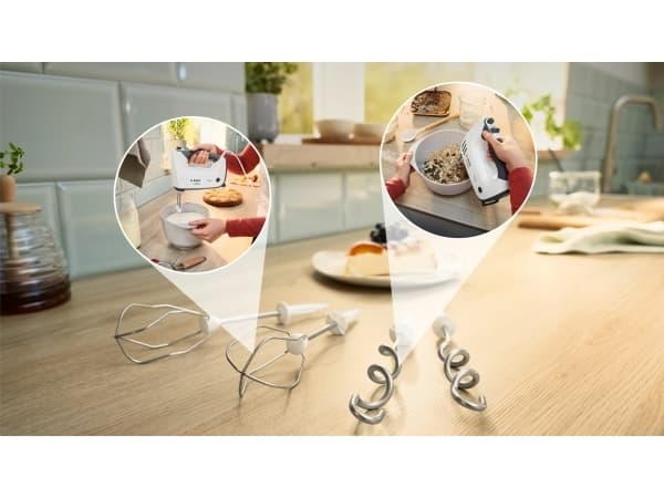 Bosch MFQ37400, Handmixer, Grå, Vit, Mixning, 1,3 m, Handtag, 750 W