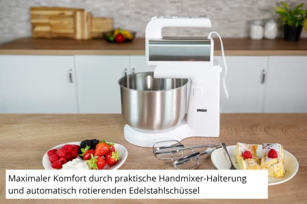 Unold 78720, Håndmikser, Hvit, Vispe, Elte, Miksing, Omrøring, Whisking, 0,9 m, 3,5 l, Rotasjon