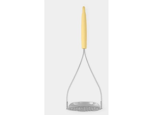 Brabantia 229503, Traditional potato masher, Stainless steel, Yellow, Plastic, Hanging hole, 1 pc(s), 85 mm