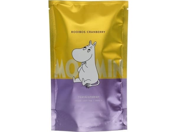 Teministeriet Løs te Moomin Rooibos Tranebær - refill pakke 100g