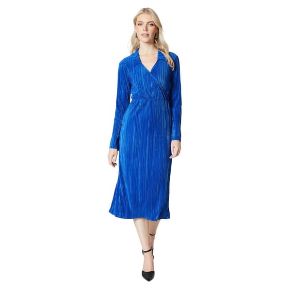 Principles Womens/Ladies Plisse Wrap Midi Dress Cobalt 10 UK