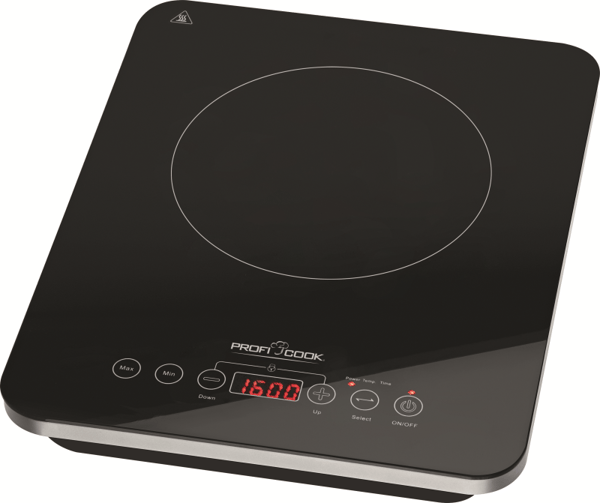 ProfiCook PC-EKI 1062 - Elektrisk varmeplate - 2 kW - rustfritt stål / svart