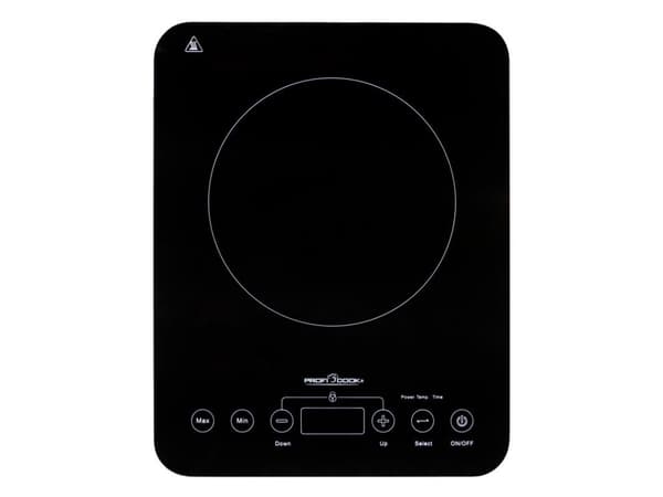 ProfiCook PC-EKI 1062 - Elektrisk varmeplate - 2 kW - rustfritt stål / svart