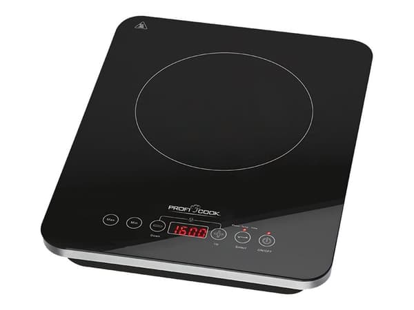 ProfiCook PC-EKI 1062 - Elektrisk varmeplate - 2 kW - rustfritt stål / svart