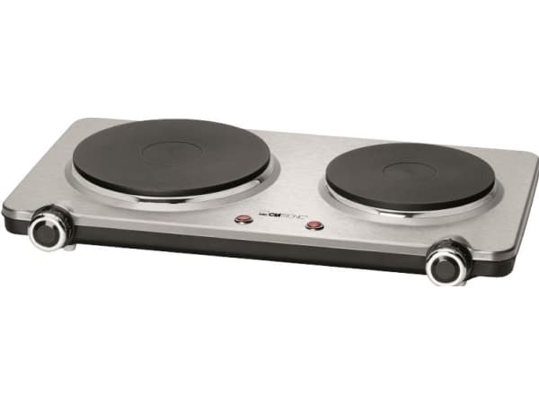 Clatronic DKP 3668 E, Sort, Rustfritt stål, Benkeplate, Innebygde kokeplater, Rustfritt stål, 2 zone(s), 2 zone(s)