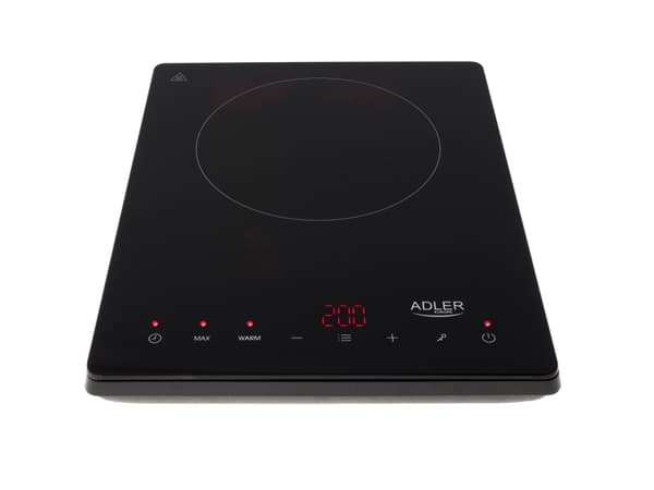 Adler AD 6513, Sort, Benkeplate, 29 cm, Sonebasert induksjon, Glass, 1 zone(s)