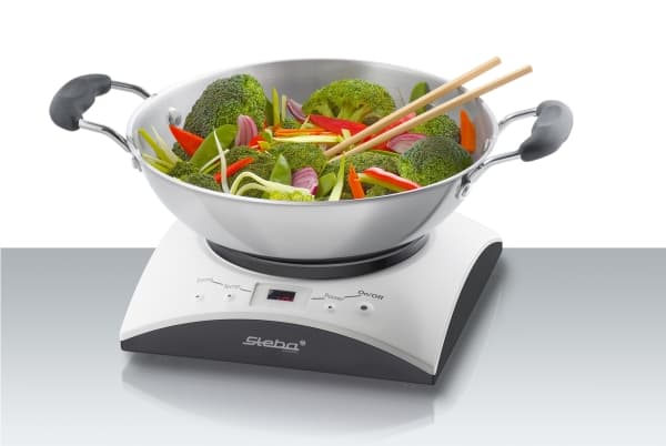 Steba IK 11 S - Induktionsvärmeplatta - 1 kW - rostfrtt stål/svart/vit