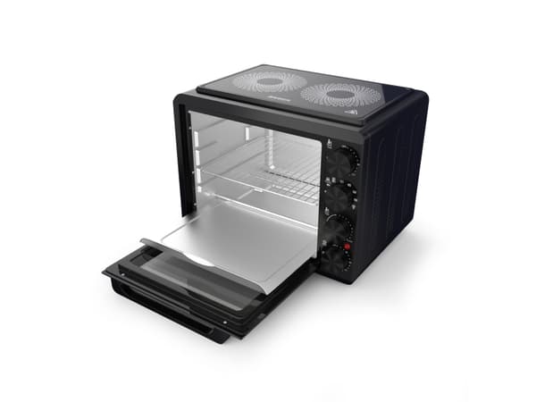 Brock Electronics TO 3502 BKI, Benkeplate, Svart, Roterende, Svart, Induksjonstopp med sone, 2 sone(r)