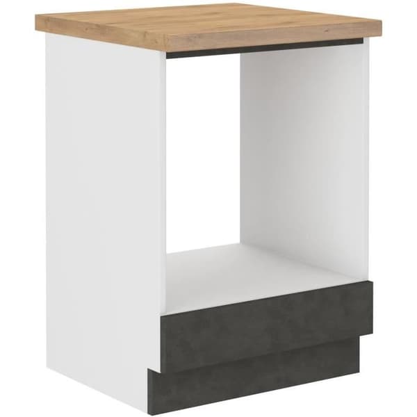Basenhet för inbyggd ugn med bänkskiva - Mattgrå - L 60 x D 51,6 x H 85 cm - LASSEN