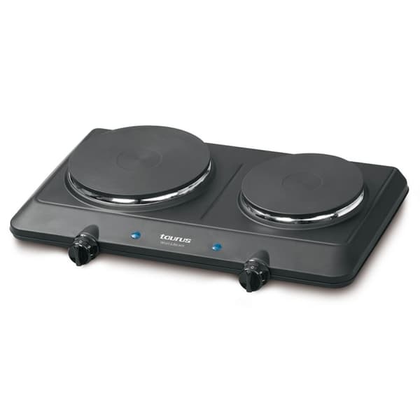 Taurus Dobbel kokeplate 2250W Sort, Rustfritt stål