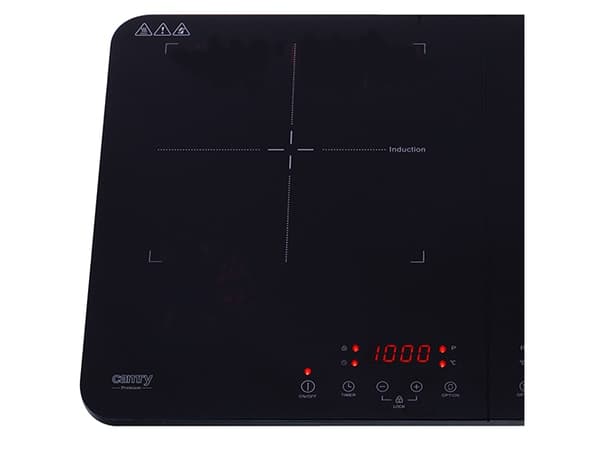 Camry Premium CR 6514, Sort, Benkeplate, 60.5 cm, Sonebasert induksjon, Glass, 2 zone(s)