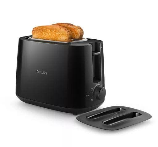 Philips Daily Collection Toaster HD2582/90 8 settings Integrated bun warming rack Compact design Dust cover