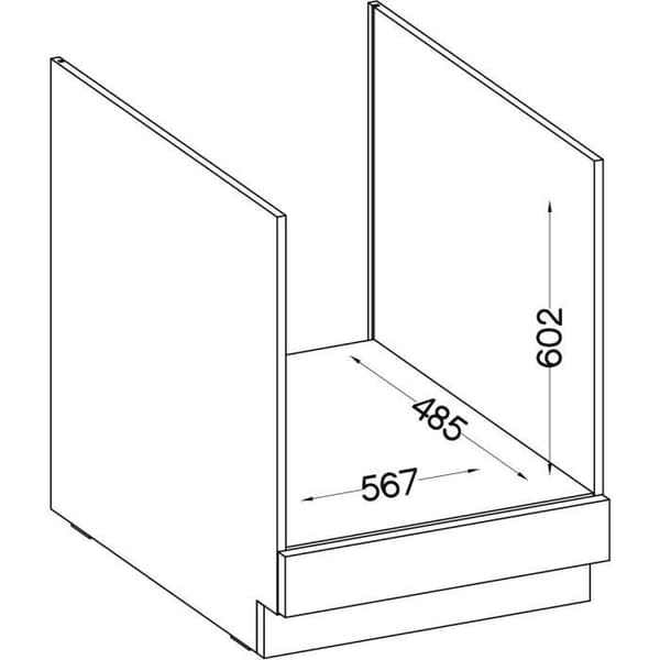 Underdel för inbyggnadsugn med bänkskiva - Mattgrå - L 60 x D 51,6 x H 85 cm - LASSEN