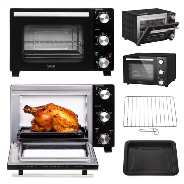 Adler AD 6024 Mini-ugn 22L, Svart