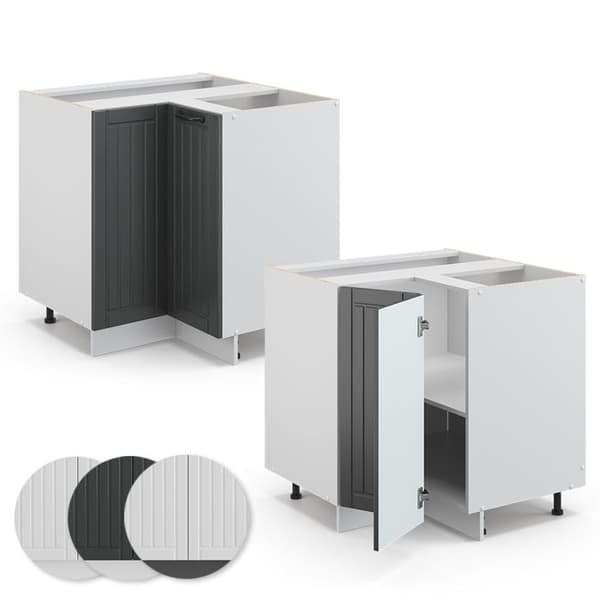 Fame-Line hörnmöbel, 80.5 cm utan PT, Anthracite landsbygd, Vit, Vicco