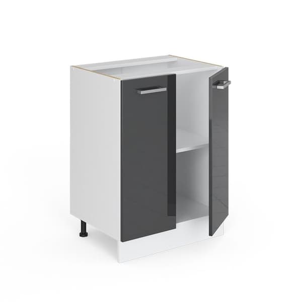 Köksunderbänk R-Line, 60cm utan PT, Antracit Hög glans, Vit, Vicco