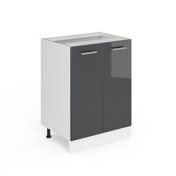 Köksunderbänk R-Line, 60cm utan PT, Antracit Hög glans, Vit, Vicco