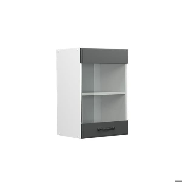 R-Line högglasat köksskåp, 40 cm, Country antracit, Vicco