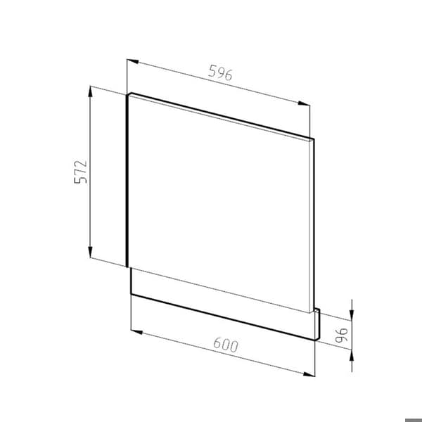 Façade R-Line, 60cm utan PT, Ädel grå, Vit, Vicco