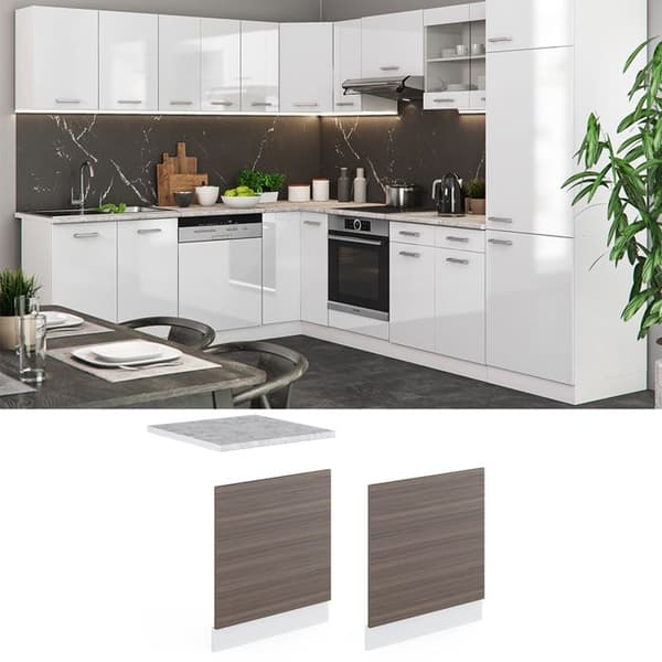 Façade R-Line, 60cm utan PT, Ädel grå, Vit, Vicco