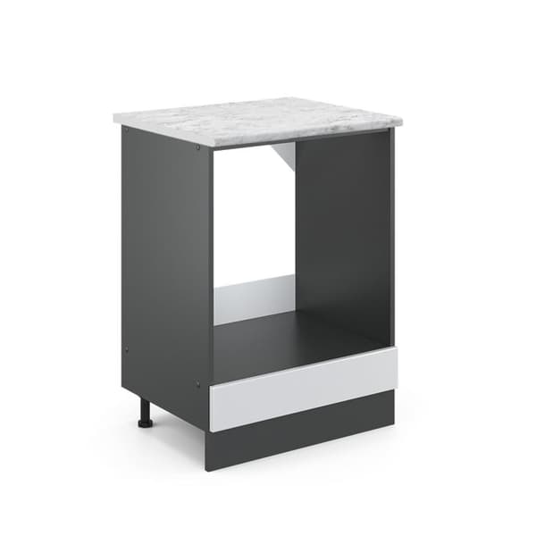 Meuble för ugn R-Line, 60cm PT Marmor, Vit Högglans, Antracit, Vicco