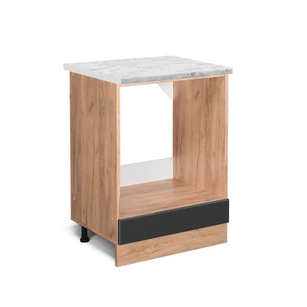 Sömmar för ugn R-Line, 60cm PT Marmor, Anthracite Hög glans, Guld ek, Vicco