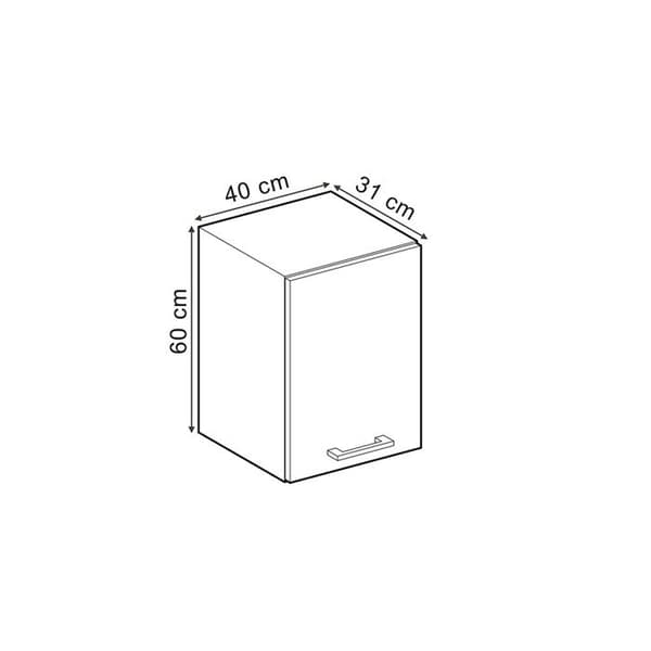 VICCO R-Line Högskåp Vit/Bordeaux Glans 40 cm