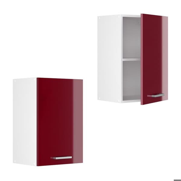 VICCO R-Line Högskåp Vit/Bordeaux Glans 40 cm