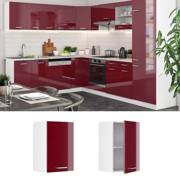VICCO R-Line Högskåp Vit/Bordeaux Glans 40 cm