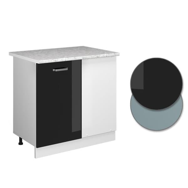 Hörnsoffa R-Line, 86 cm, PT Marmor, Svart högglans, Vit, Vicco