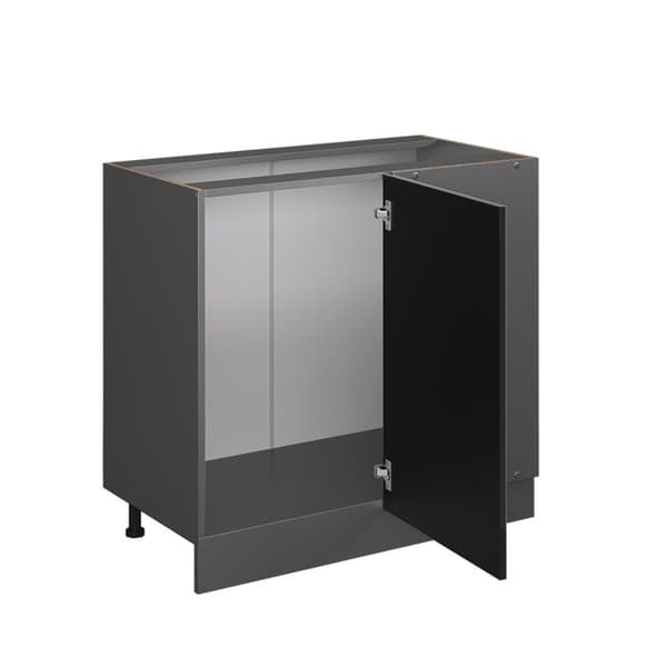 Vinkelmöbel R-Line, 86cm utan PT, Svart hög glans, Antracit, Vicco