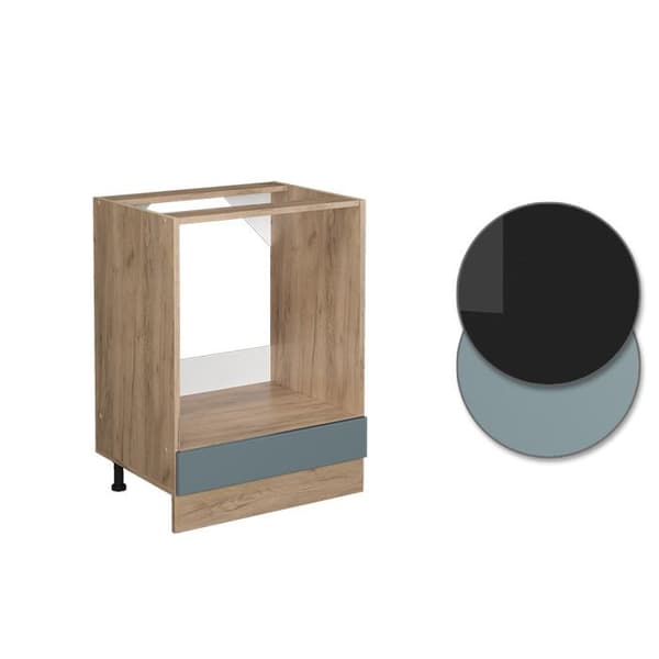 Meuble för ugn R-Line, 60cm, PT Antracit, Blågrå, Gyldene ek, Vicco