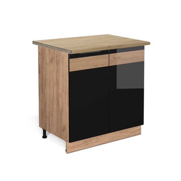 R-line skåp för ugn, 60 cm, PT Marmor, Antracit landsbygd, Vit, Vicco