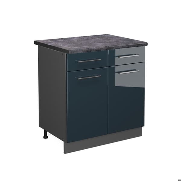 Köksluckor Fame-Line, 80 cm, PT Antracit, Mörkblå glänsande, Antracit, Vicco
