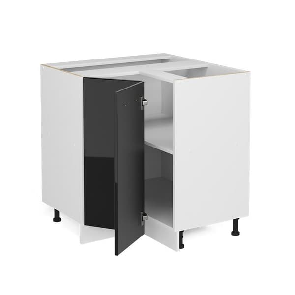 Hörnmöbel R-Line, 75.6cm utan PT, Svart hög glans, Vit, Vicco