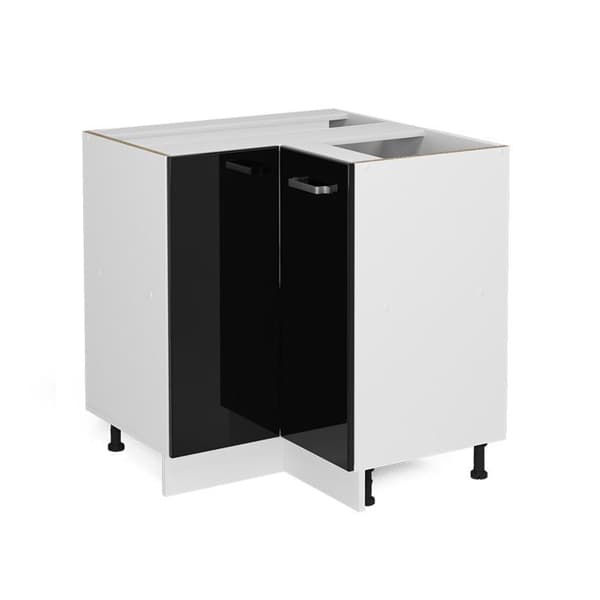 Hörnmöbel R-Line, 75.6cm utan PT, Svart hög glans, Vit, Vicco