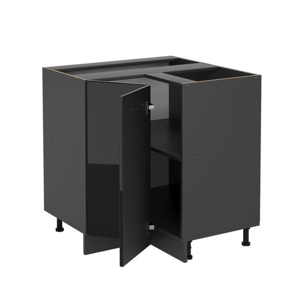 Hörnsoffa R-Line, 75.6cm utan PT, Svart högglans, Antracit, Vicco