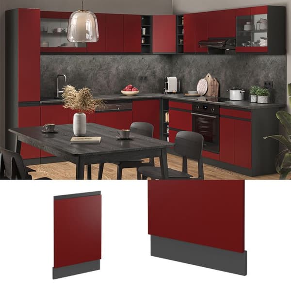 Façade R-Line, 44.6cm J-Form, utan PT, Röd, Antracit, Vicco