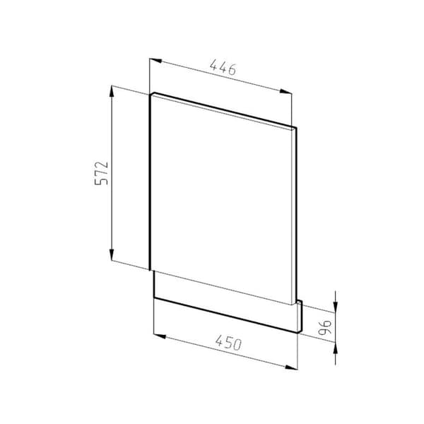 Façade R-Line, 44,6 cm J-Form, utan PT, Vit, Antracit, Vicco
