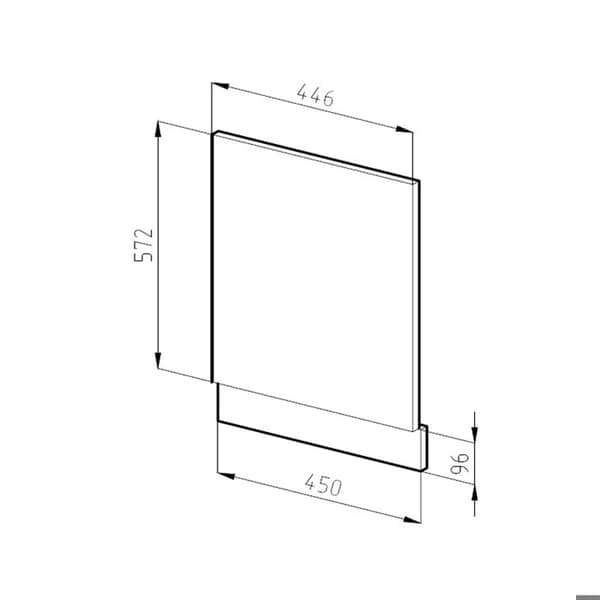 Façade R-Line, 45cm utan PT, Vit hög glans, Guld ek, Vicco