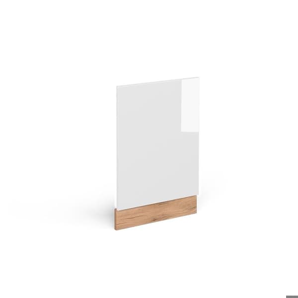 Façade R-Line, 45cm utan PT, Vit hög glans, Guld ek, Vicco