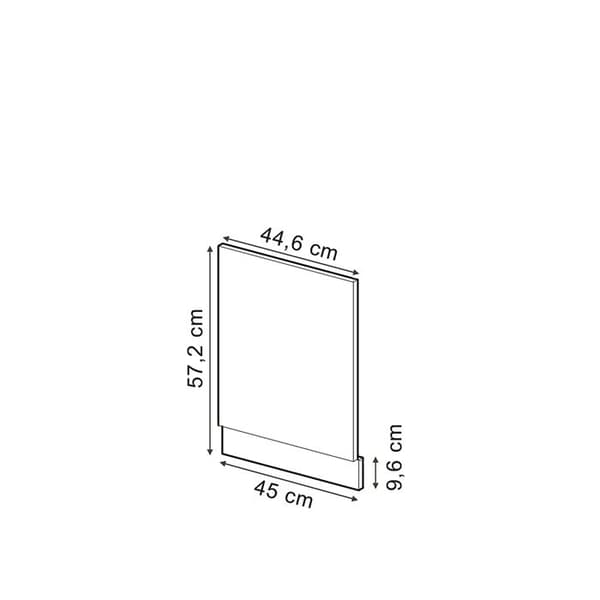 Framsidan R-Line, 45 cm utan PT, Svart betong, Vit, Vicco