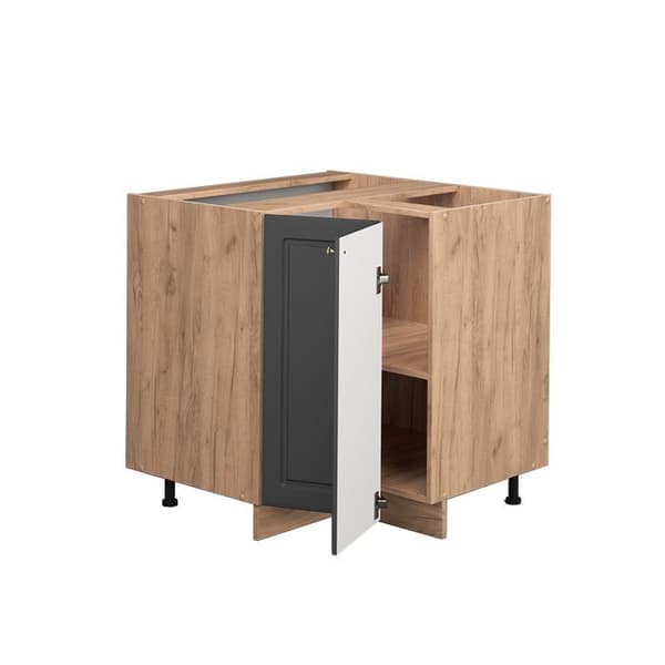 Fame-Line hörn möbel, 80,5 cm, PT Marmor, Anthracite-guld, gyllene ek, Vicco