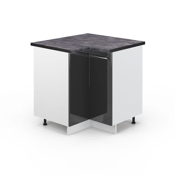 Fame-Line hörn möbel, 80.5cm, PT Antracit, Antracit högglans, Vit, Vicco