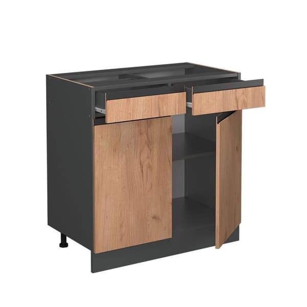 R-Line köksmöbel, 80 cm PT Marmor, Guldstyrka ek, Vicco