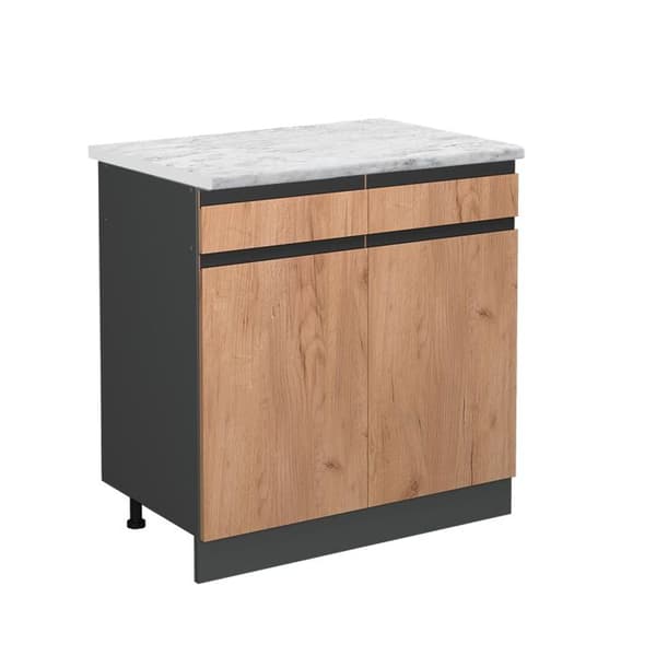 R-Line köksmöbel, 80 cm PT Marmor, Guldstyrka ek, Vicco