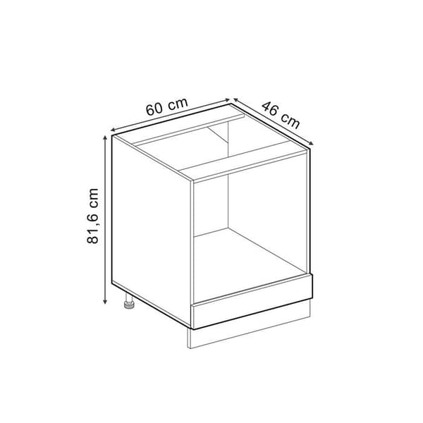Meuble för ugn R-Line, 60cm, PT Ek, Blågrå, Vit, Vicco