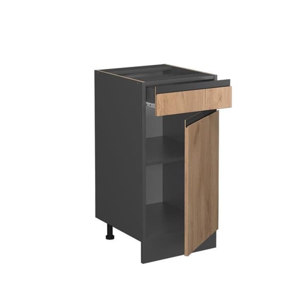 R-Line köksmöbel, 40 cm PT Marmor, Guldstyrka ek, Vicco