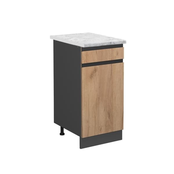 R-Line köksmöbel, 40 cm PT Marmor, Guldstyrka ek, Vicco