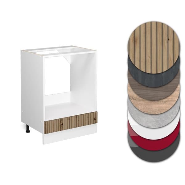 Meubel för ugn R-Line, 60 cm utan PT, Artisan Ek, Vit, Vicco